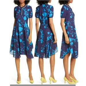Ted Baker Size 0 Floral Blue/Turquies Polo Dress